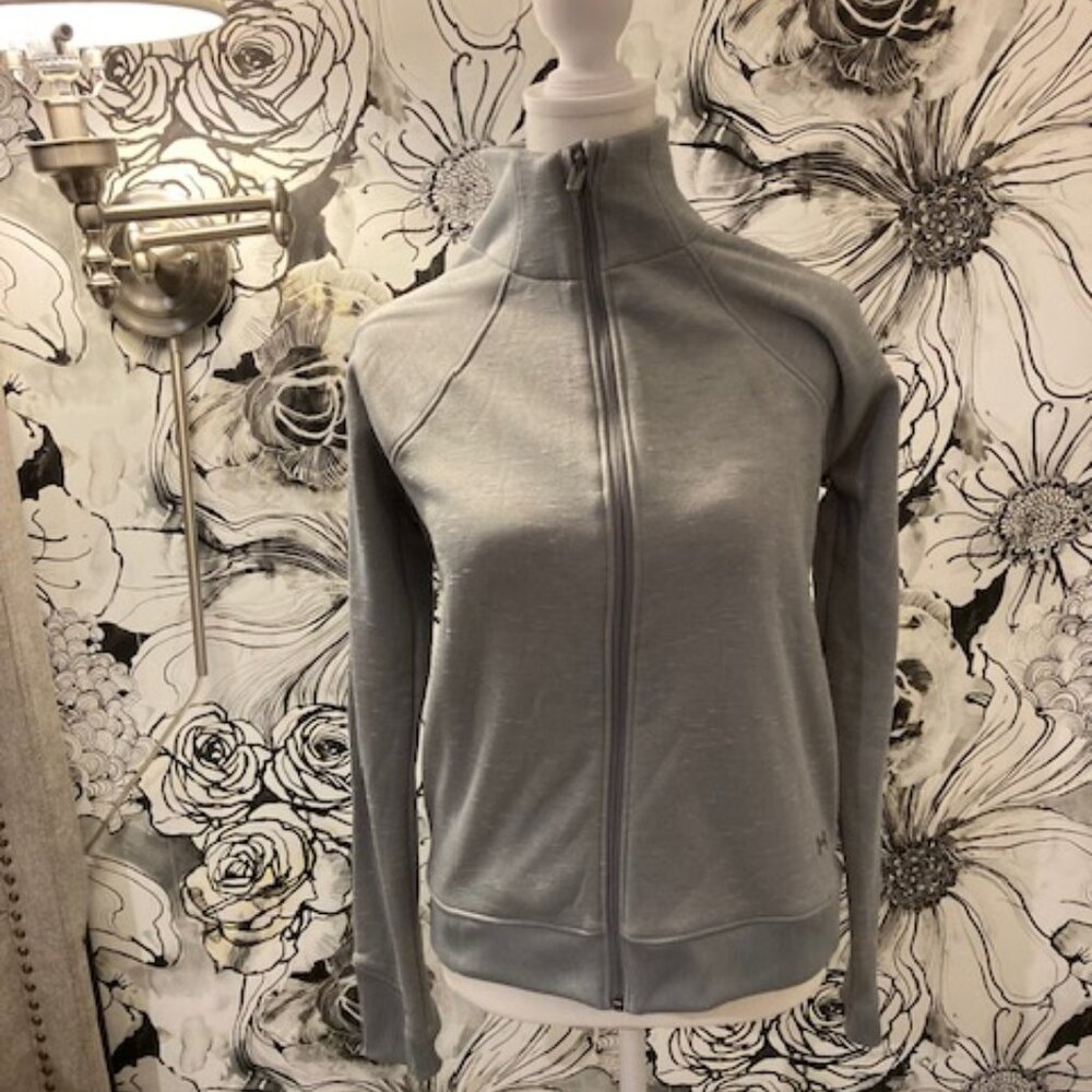 UNDER ARMOUR Women's Gray Jacket Zip Up to Neck SIZE XS COLDGEAR LOOSE